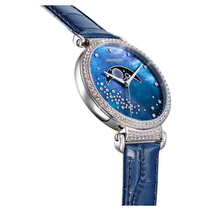 Swarovski Passage Moon Phase Ladies Blue Watch 5613320