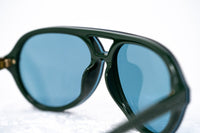 Phillip Lim Sunglasses Aviator Male Hunter Beetle Green CAT3 Dark Tint Green Mirror Lenses - PL117C5SUN - WatchPilot