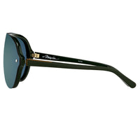 Phillip Lim Sunglasses Aviator Male Hunter Beetle Green CAT3 Dark Tint Green Mirror Lenses - PL117C5SUN - WatchPilot