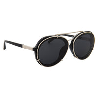 Phillip Lim Sunglasses Black and Silver Aviator with Bang Bang Black Lenses Category 4 - PL170C7SUN - WatchPilot