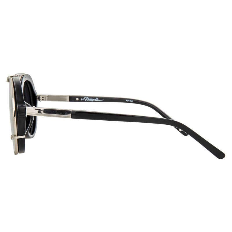 Phillip Lim Sunglasses Black and Silver Aviator with Bang Bang Black Lenses Category 4 - PL170C7SUN - WatchPilot