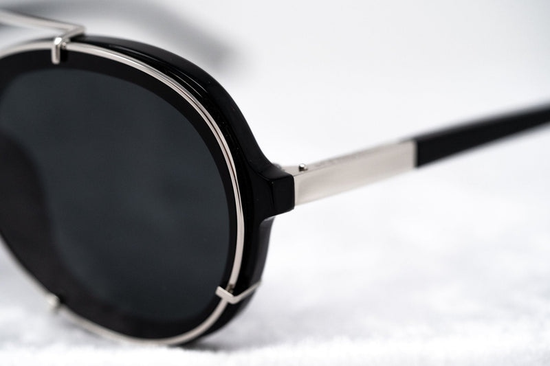 Phillip Lim Sunglasses Black and Silver Aviator with Bang Bang Black Lenses Category 4 - PL170C7SUN - WatchPilot