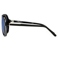 Phillip Lim Sunglasses Black Shiny Silver and Blue Mirror Lenses Category 3 - PL16C23SUN - WatchPilot