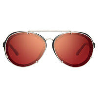 Phillip Lim Sunglasses Brushed Black and Nickel Aviator with Red Mirror Lenses Category 2 - PL170C6SUN - WatchPilot