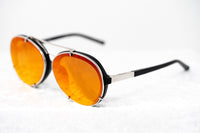 Phillip Lim Sunglasses Brushed Black and Nickel Aviator with Red Mirror Lenses Category 2 - PL170C6SUN - WatchPilot