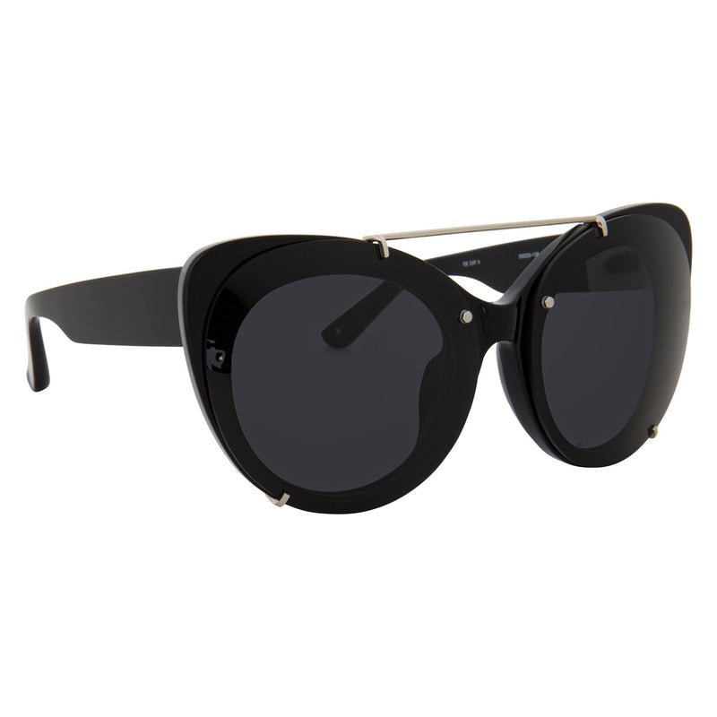 Phillip Lim Sunglasses Cat Eye Female Black CAT4 Dark Tint Bang Bang Black Lenses - PL167C1SUN - WatchPilot