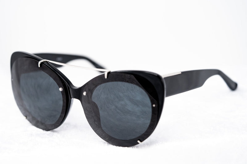 Phillip Lim Sunglasses Cat Eye Female Black CAT4 Dark Tint Bang Bang Black Lenses - PL167C1SUN - WatchPilot