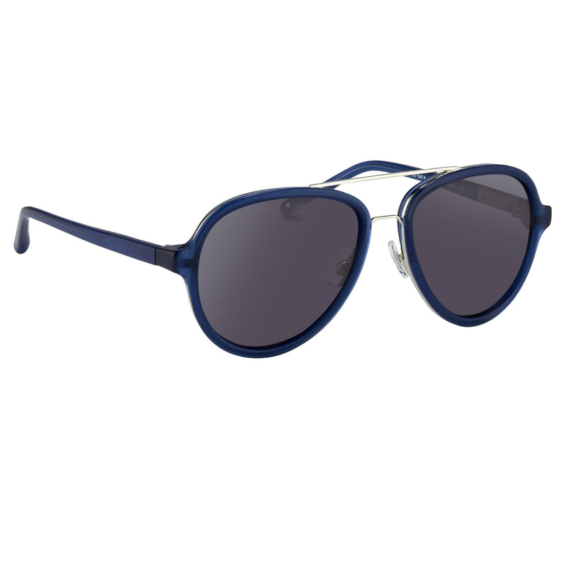 Phillip Lim Sunglasses Deep Blue Silver and Green Lenses Category 3 - PL16C29SUN - WatchPilot