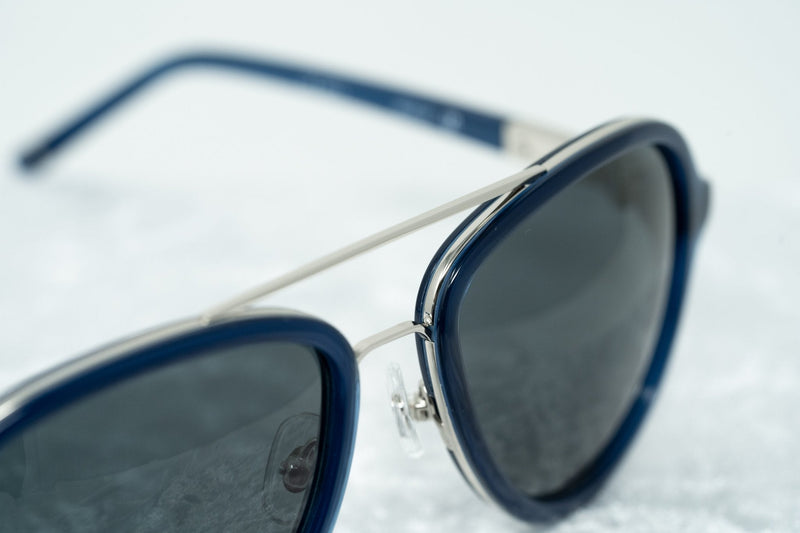 Phillip Lim Sunglasses Deep Blue Silver and Green Lenses Category 3 - PL16C29SUN - WatchPilot