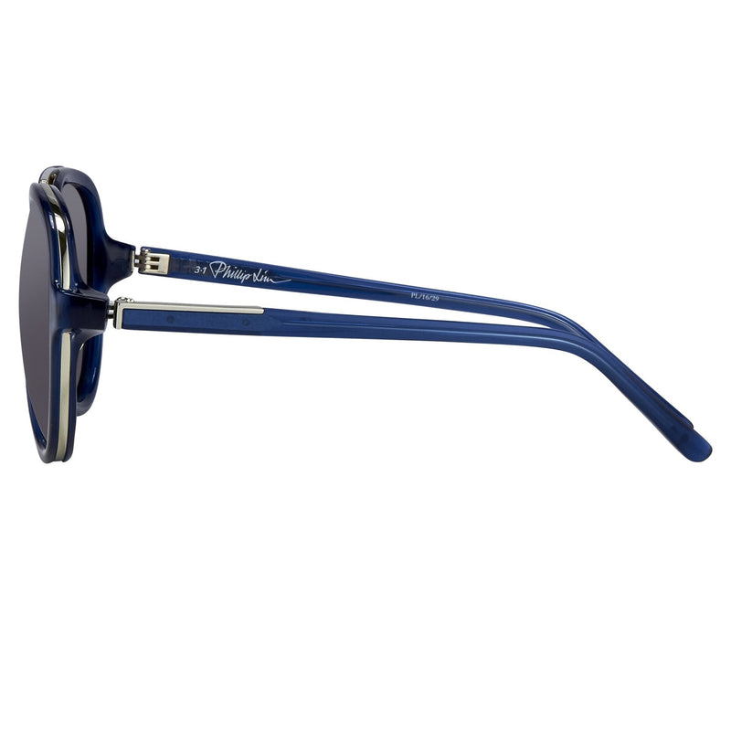 Phillip Lim Sunglasses Deep Blue Silver and Green Lenses Category 3 - PL16C29SUN - WatchPilot