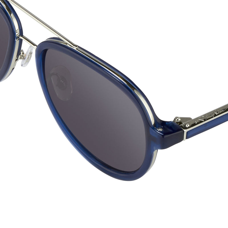 Phillip Lim Sunglasses Deep Blue Silver and Green Lenses Category 3 - PL16C29SUN - WatchPilot