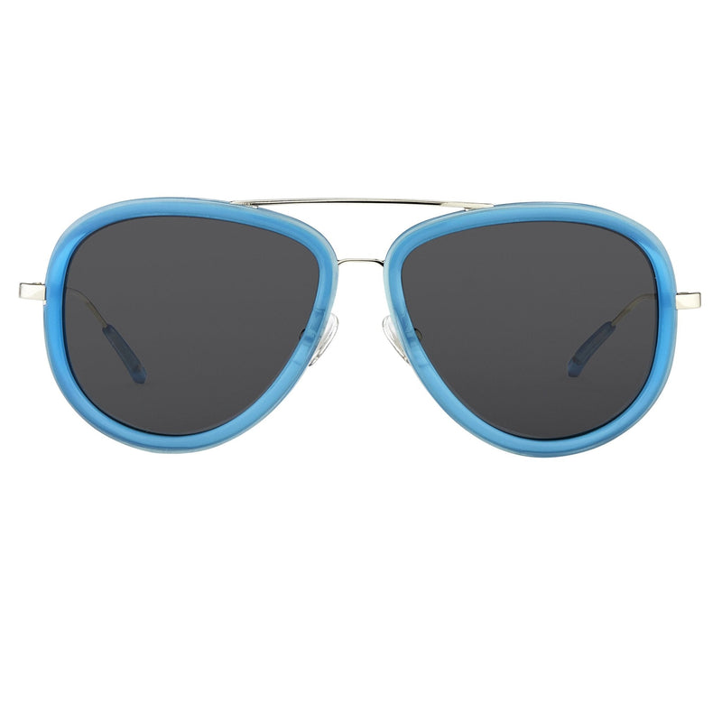 Phillip Lim Sunglasses Men's Aviator Turquoise Nickel with Dark Grey Lenses Category 3 - PL139C6SUN - WatchPilot