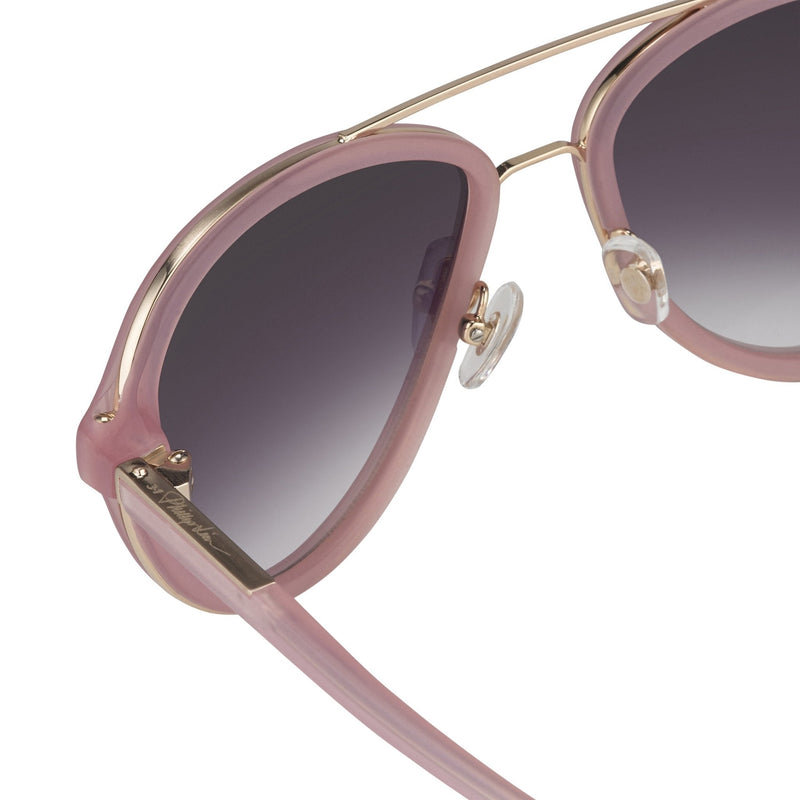 Phillip Lim Sunglasses Pink Brushed Gold and Grey Graduated Lenses Category 3 - PL16C15SUN - WatchPilot