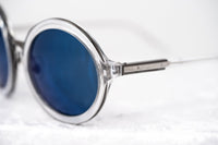 Phillip Lim Sunglasses Round Female Clear and Gun Metal with CAT3 Blue Mirror Lenses - PL11C25SUN - WatchPilot