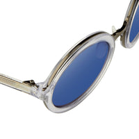 Phillip Lim Sunglasses Round Female Clear and Gun Metal with CAT3 Blue Mirror Lenses - PL11C25SUN - WatchPilot