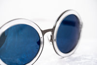 Phillip Lim Sunglasses Round Female Clear and Gun Metal with CAT3 Blue Mirror Lenses - PL11C25SUN - WatchPilot