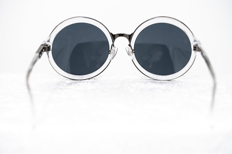 Phillip Lim Sunglasses Round Female Clear and Gun Metal with CAT3 Blue Mirror Lenses - PL11C25SUN - WatchPilot