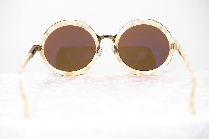 Phillip Lim Sunglasses Round Horn and Bronze Nickel with Bronze Mirror Lenses Category 3 - PL11C30SUN - WatchPilot