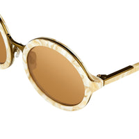 Phillip Lim Sunglasses Round Horn and Bronze Nickel with Bronze Mirror Lenses Category 3 - PL11C30SUN - WatchPilot