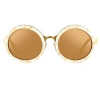 Phillip Lim Sunglasses Round Horn and Bronze Nickel with Bronze Mirror Lenses Category 3 - PL11C30SUN - WatchPilot