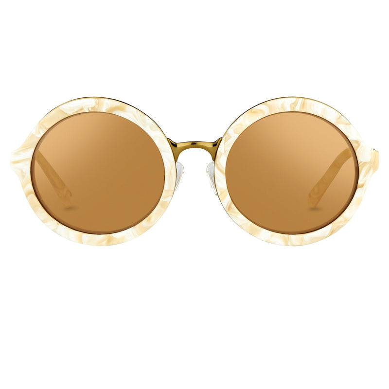 Phillip Lim Sunglasses Round Horn and Bronze Nickel with Bronze Mirror Lenses Category 3 - PL11C30SUN - WatchPilot