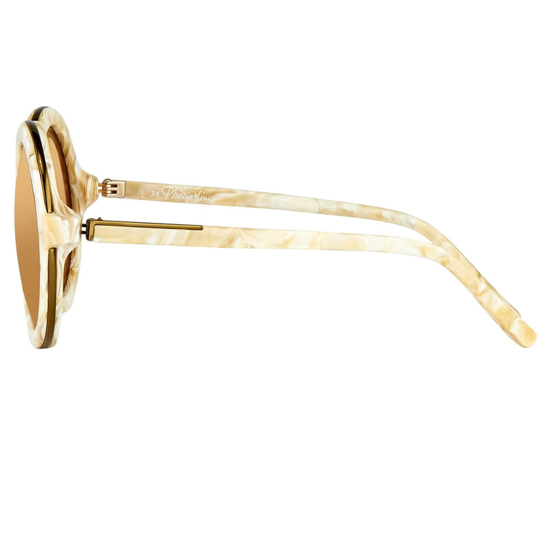 Phillip Lim Sunglasses Round Horn and Bronze Nickel with Bronze Mirror Lenses Category 3 - PL11C30SUN - WatchPilot