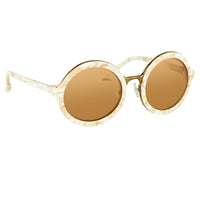 Phillip Lim Sunglasses Round Horn and Bronze Nickel with Bronze Mirror Lenses Category 3 - PL11C30SUN - WatchPilot