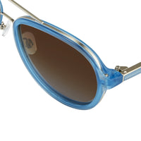 Phillip Lim Sunglasses Turquoise Brushed Silver and Brown Lenses Category 3 - PL16C27SUN - WatchPilot