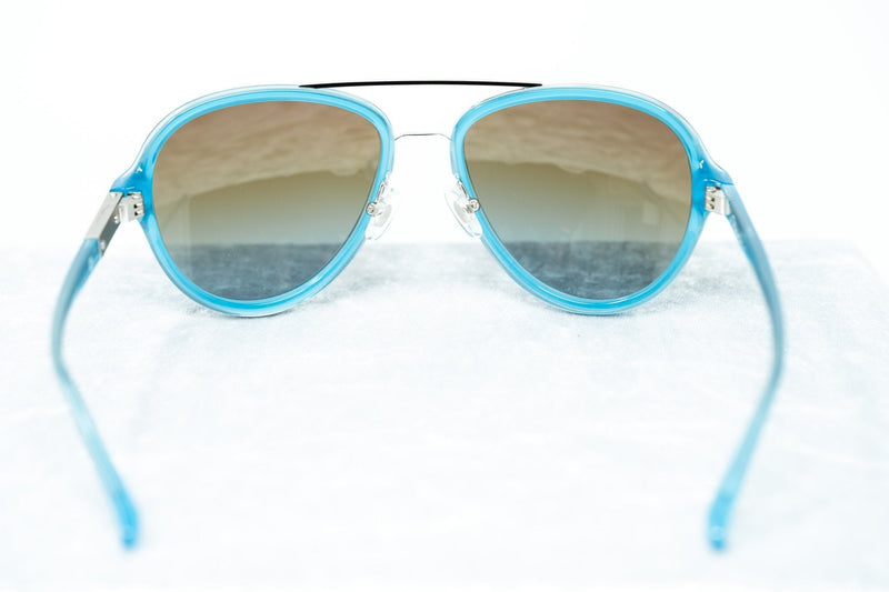 Phillip Lim Sunglasses Turquoise Brushed Silver and Brown Lenses Category 3 - PL16C27SUN - WatchPilot