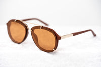 Phillip Lim Sunglasses Unisex Rust and Light Gold Aviator with Rust Mirror Lenses Category 3 - PL162C13SUN - WatchPilot