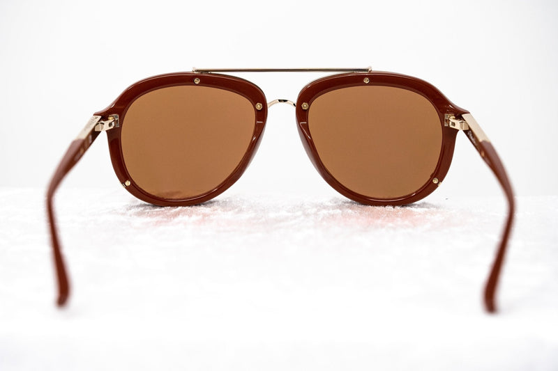 Phillip Lim Sunglasses Unisex Rust and Light Gold Aviator with Rust Mirror Lenses Category 3 - PL162C13SUN - WatchPilot