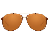 Phillip Lim Sunglasses Unisex Rust and Light Gold Aviator with Rust Mirror Lenses Category 3 - PL162C13SUN - WatchPilot