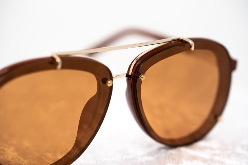 Phillip Lim Sunglasses Unisex Rust and Light Gold Aviator with Rust Mirror Lenses Category 3 - PL162C13SUN - WatchPilot