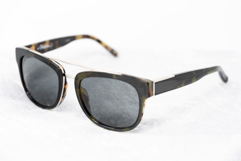 Phillip Lim Sunglasses with Rectangular Tortoiseshell Silver and Fog Green Lenses Category 3 - PL144C6SUN - WatchPilot