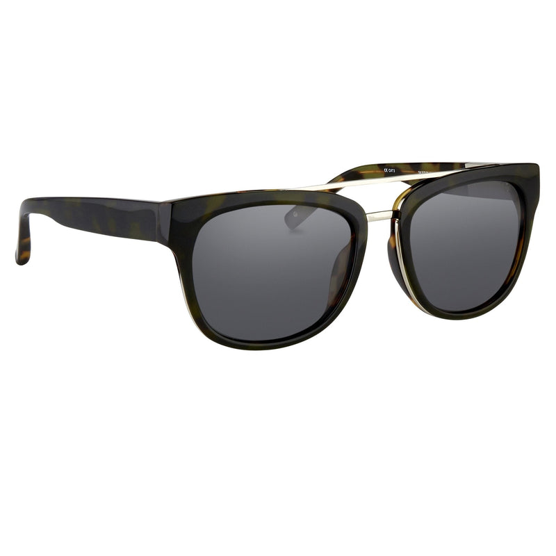 Phillip Lim Sunglasses with Rectangular Tortoiseshell Silver and Fog Green Lenses Category 3 - PL144C6SUN - WatchPilot