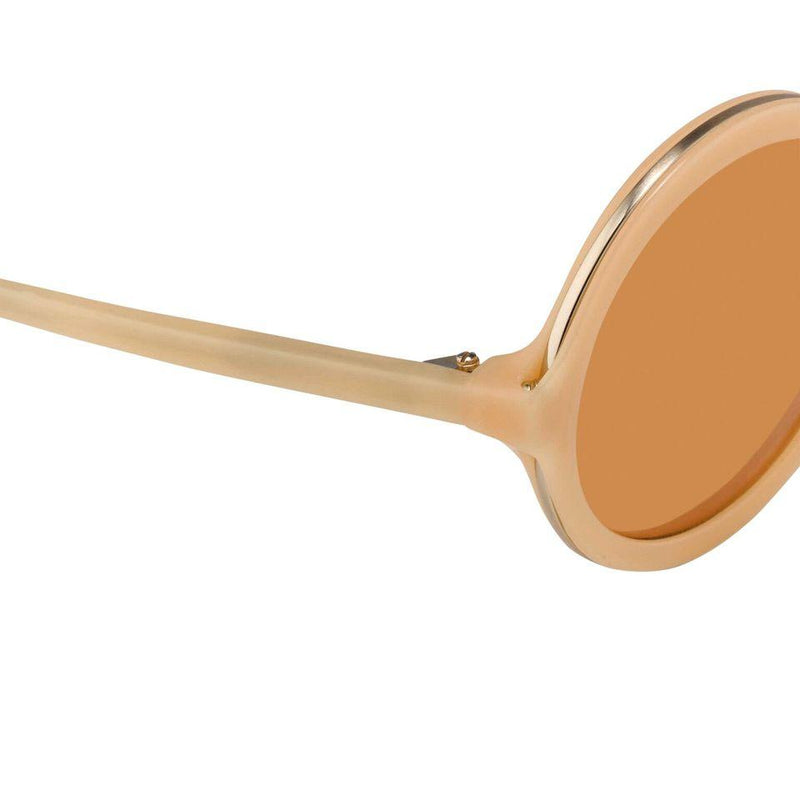 Phillip Lim Sunglasses with Round Apricot Brushed Gold and Dark Brown Lenses - PL11C15SUN - WatchPilot