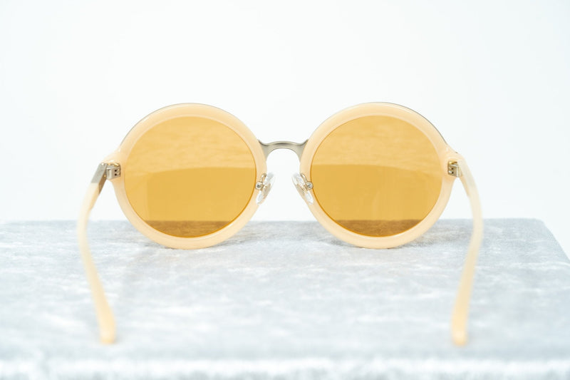 Phillip Lim Sunglasses with Round Apricot Brushed Gold and Dark Brown Lenses - PL11C15SUN - WatchPilot