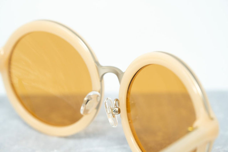 Phillip Lim Sunglasses with Round Apricot Brushed Gold and Dark Brown Lenses - PL11C15SUN - WatchPilot