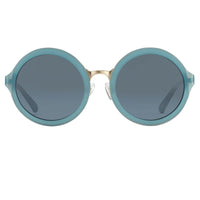 Phillip Lim Sunglasses with Round Blue Brushed Gold and Navy Blue Lenses - PL11C16SUN - WatchPilot