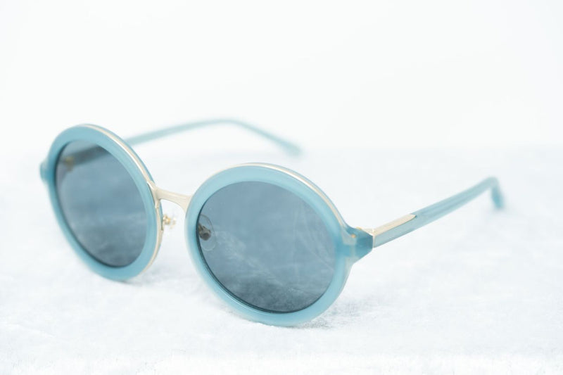 Phillip Lim Sunglasses with Round Blue Brushed Gold and Navy Blue Lenses - PL11C16SUN - WatchPilot