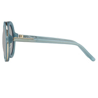 Phillip Lim Sunglasses with Round Blue Brushed Gold and Navy Blue Lenses - PL11C16SUN - WatchPilot