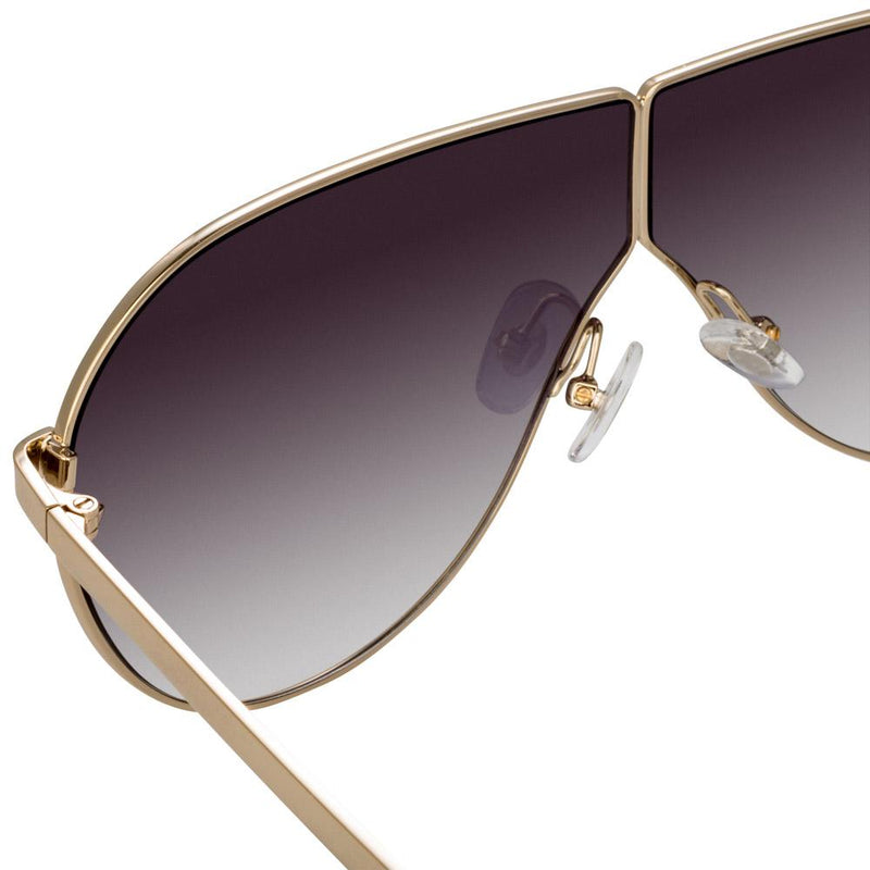 Phillip Lim Sunglasses Women's Shield Shape Clear Purple and Gold CAT3 Purple Graduated Lenses PL171C11SUN - WatchPilot