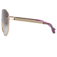 Phillip Lim Sunglasses Women's Shield Shape Clear Purple and Gold CAT3 Purple Graduated Lenses PL171C11SUN - WatchPilot