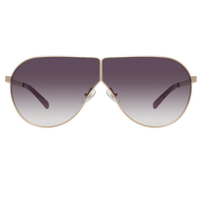 Phillip Lim Sunglasses Women's Shield Shape Clear Purple and Gold CAT3 Purple Graduated Lenses PL171C11SUN - WatchPilot