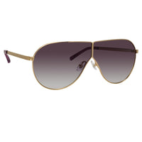 Phillip Lim Sunglasses Women's Shield Shape Clear Purple and Gold CAT3 Purple Graduated Lenses PL171C11SUN - WatchPilot