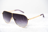 Phillip Lim Sunglasses Women's Shield Shape Clear Purple and Gold CAT3 Purple Graduated Lenses PL171C11SUN - WatchPilot