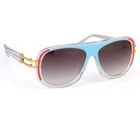 Prabal Gurung Sunglasses Female Aviator Blue/Red and Clear Acetate CAT 3 Grey Lenses PG10C2SUN - WatchPilot