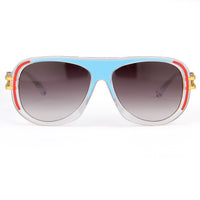 Prabal Gurung Sunglasses Female Aviator Blue/Red and Clear Acetate CAT 3 Grey Lenses PG10C2SUN - WatchPilot