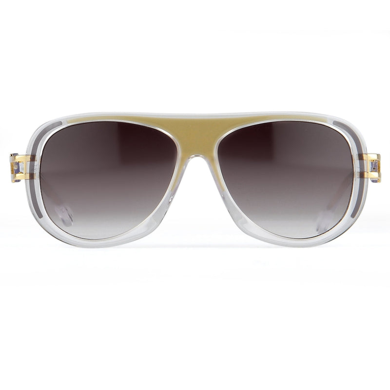 Prabal Gurung Sunglasses Female Aviator Olive and Clear Acetate CAT3 Grey Lenses PG10C1SUN - WatchPilot