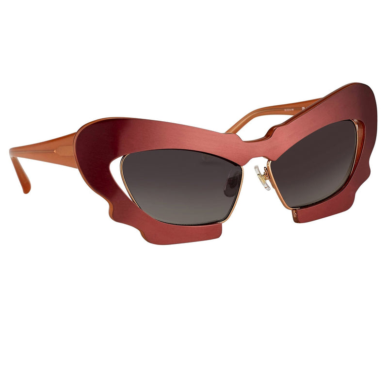 Prabal Gurung Sunglasses Female Cat Eye Brushed Red Category 3 Grey Gradient Lenses PG1C10SUN - WatchPilot